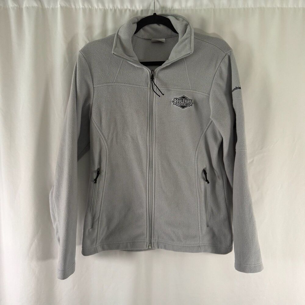 Bloulevard Brewing CO Columbia Fleece Jacket Women's Small Grey Full Zip Pockets